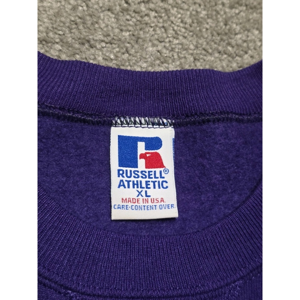80s Vintage Mardi Gras Sweatshirt Mens XL Purple Russell‎ Athletic Made In USA - Picture 6 of 16
